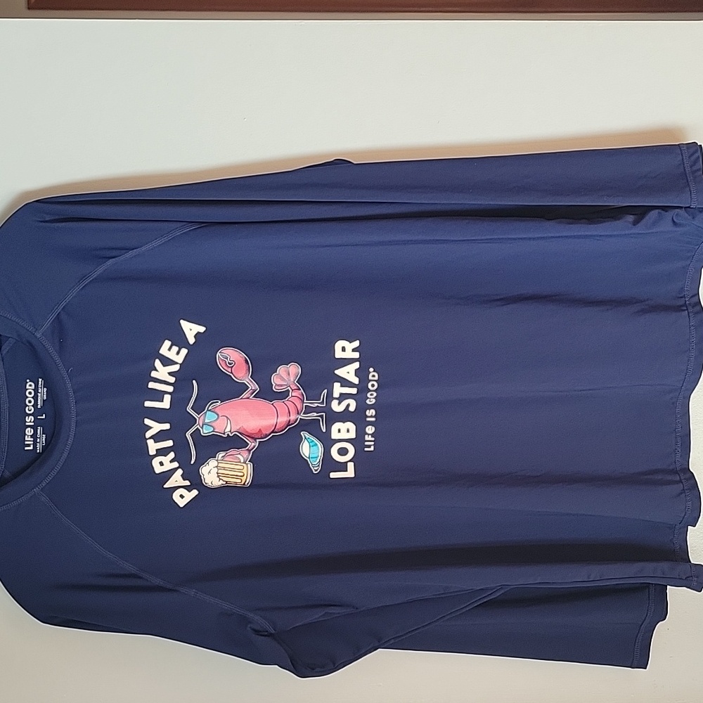 Life Is Good Size L Party Like A Lob Star Shirt Rash Guard UPF 50 Mens
